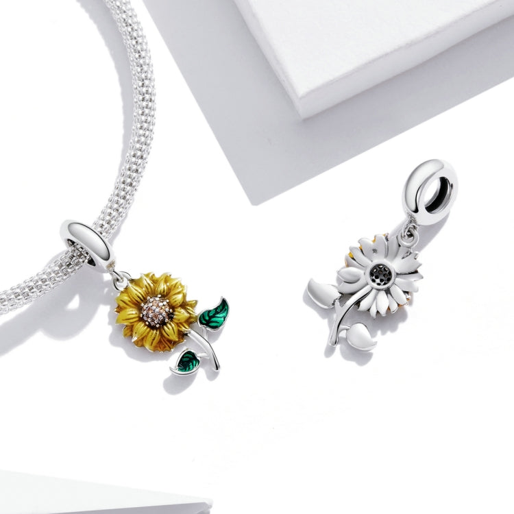 Accessori per collana braccialetto fai da te con ciondolo girasole in argento sterling S925, Sunflower