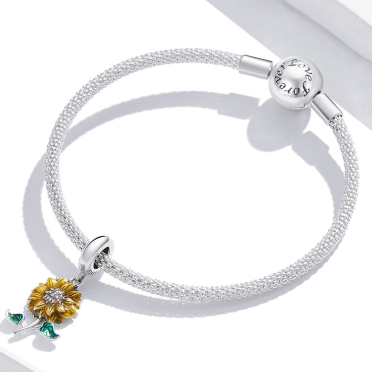 Accessori per collana braccialetto fai da te con ciondolo girasole in argento sterling S925, Sunflower