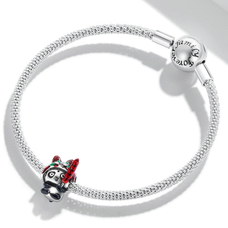 Accessori per collana braccialetto fai-da-te con perline panda tigre in argento sterling S925, Tiger Panda