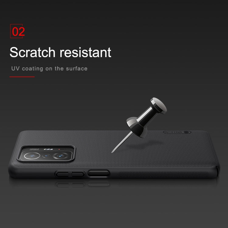 NILLKIN Custodia protettiva per telefono con struttura concavo-convessa satinata per PC, For Samsung Galaxy A03s / A037G, For Xiaomi Mi 11T / 11T Pro, For Xiaomi Civi