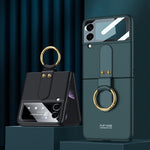 GKK Ultra-sottile Custodia per telefono a copertura totale per PC con supporto ad anello, For Samsung Galaxy Z Flip3 5G