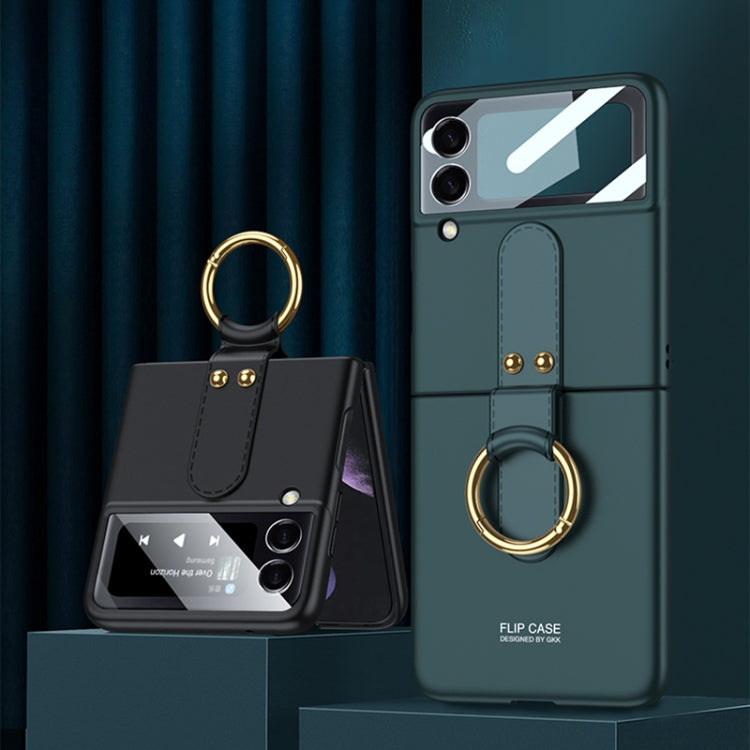 GKK Ultra-sottile Custodia per telefono a copertura totale per PC con supporto ad anello, For Samsung Galaxy Z Flip3 5G