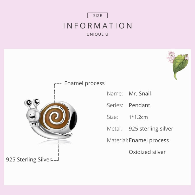 Accessori per collana braccialetto fai-da-te con perline Mr. Snail in argento sterling S925, Mr. Snail