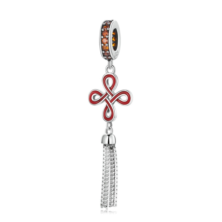 Accessori per collana braccialetto fai-da-te con ciondolo per bambole con nodo cinese in argento sterling S925, Chinese Knot