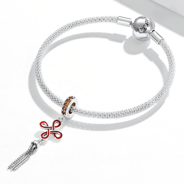 Accessori per collana braccialetto fai-da-te con ciondolo per bambole con nodo cinese in argento sterling S925, Chinese Knot