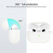 Custodia protettiva per auricolari con fondo tondo in silicone addensato con gancio per AirPods 3