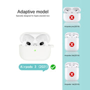 Custodia protettiva per auricolari con fondo tondo in silicone addensato con gancio per AirPods 3