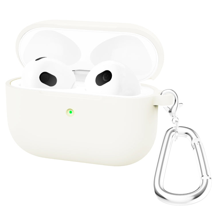 Custodia protettiva per auricolari con fondo tondo in silicone addensato con gancio per AirPods 3