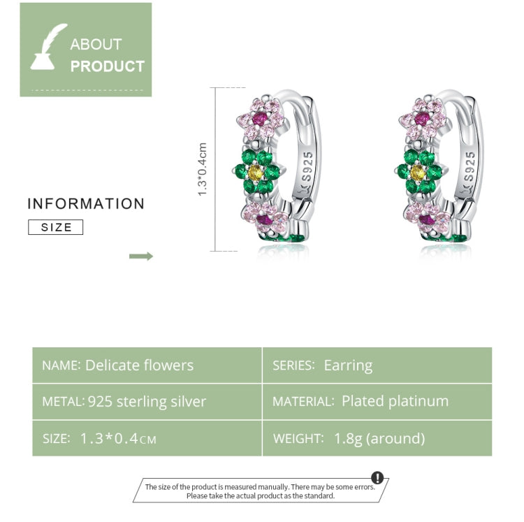 Orecchini da donna con fiori delicati in argento sterling S925, Delicate Flowers