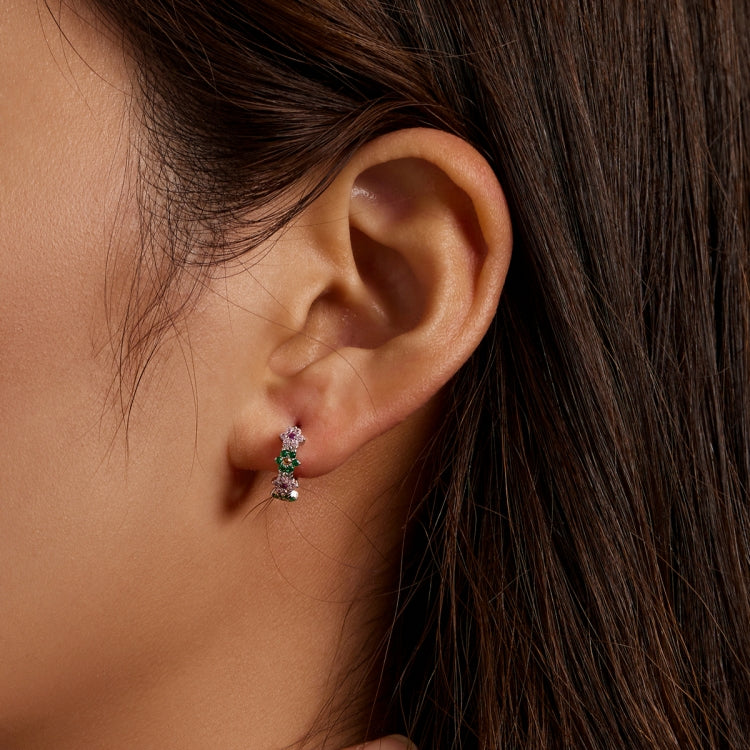 Orecchini da donna con fiori delicati in argento sterling S925, Delicate Flowers
