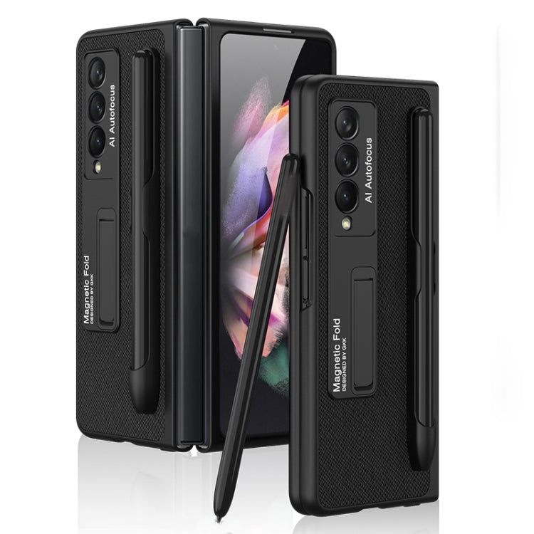 Custodia a libro ultrasottile GKK per PC + PU con supporto e slot per penna, For Samsung Galaxy Z Fold3 5G