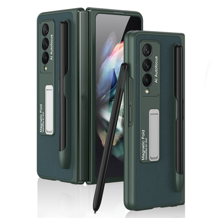 Custodia a libro ultrasottile GKK per PC + PU con supporto e slot per penna, For Samsung Galaxy Z Fold3 5G