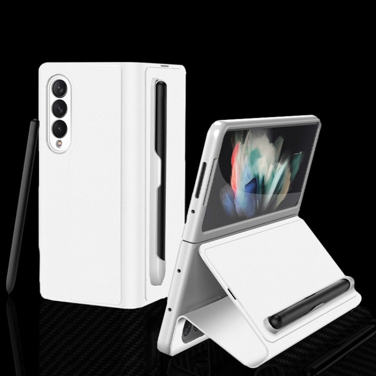Custodia per telefono in pelle con flip orizzontale ultrasottile GKK con slot per penna, For Samsung Galaxy Z Fold3 5G