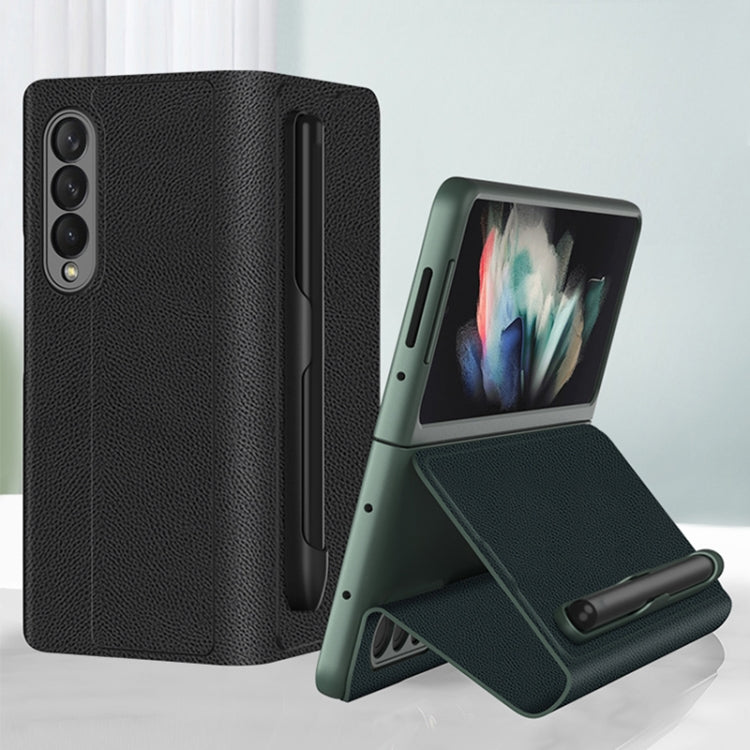 Custodia per telefono in pelle con flip orizzontale ultrasottile GKK con slot per penna, For Samsung Galaxy Z Fold3 5G