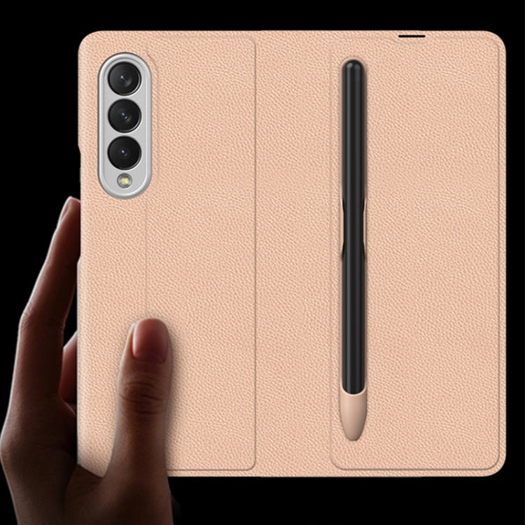 Custodia per telefono in pelle con flip orizzontale ultrasottile GKK con slot per penna, For Samsung Galaxy Z Fold3 5G