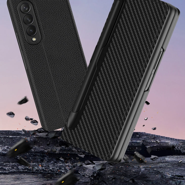 Custodia per telefono in pelle con flip orizzontale ultrasottile GKK con slot per penna, For Samsung Galaxy Z Fold3 5G