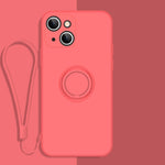 Custodia in silicone liquido per iPhone 13 mini con cordino