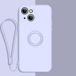 Custodia in silicone liquido per iPhone 13 mini con cordino