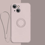 Custodia in silicone liquido per iPhone 13 mini con cordino