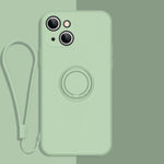 Custodia in silicone liquido per iPhone 13 mini con cordino