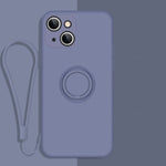 Custodia in silicone per iPhone 13 con anello e cordino