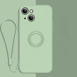 Custodia in silicone per iPhone 13 con anello e cordino