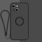 Custodia in silicone per iPhone 13 con anello e cordino