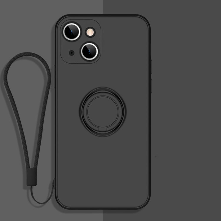 Custodia in silicone per iPhone 13 con anello e cordino