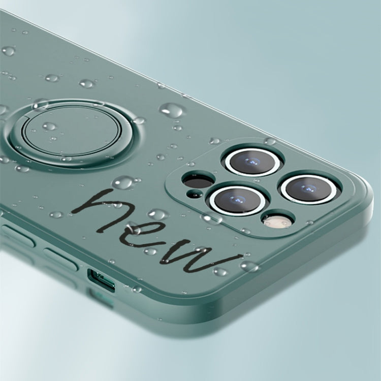 Custodia in silicone per iPhone 13 con anello e cordino