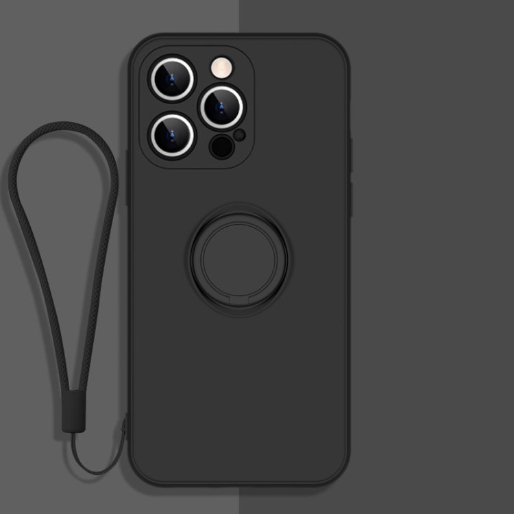 Custodia in silicone liquido per iPhone 13 Pro con cordino