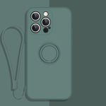 Custodia in silicone liquido per iPhone 13 Pro Max con cordino