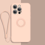 Custodia in silicone liquido per iPhone 13 Pro Max con cordino
