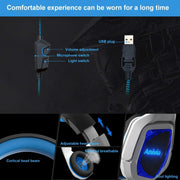 SADES MH901 Cuffie da gioco regolabili USB a 7.1 canali con microfono