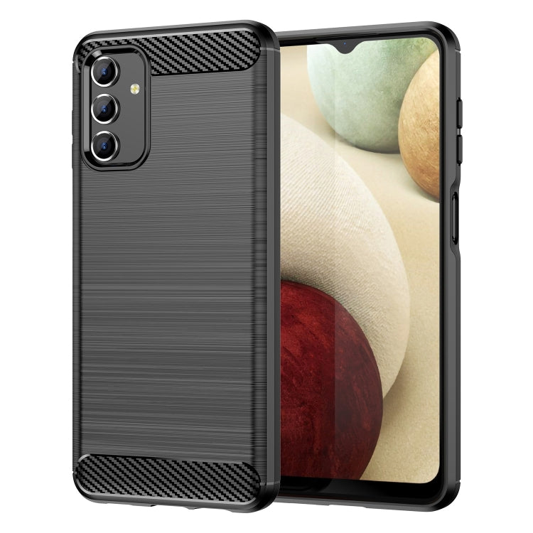 Custodia per telefono TPU in fibra di carbonio con trama spazzolata, For Samsung Galaxy A13 5G, For Samsung Galaxy M52 5G