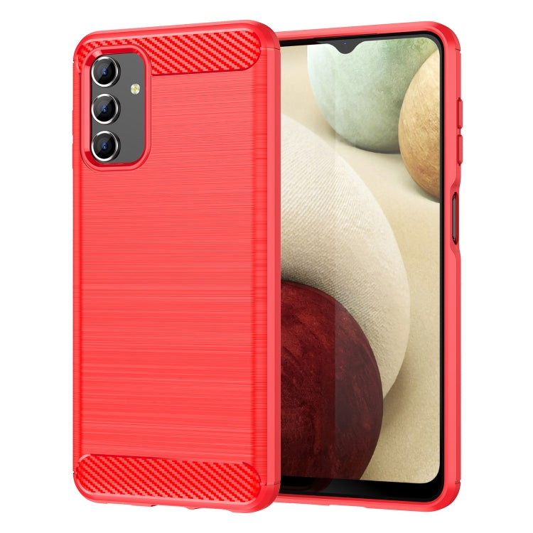 Custodia per telefono TPU in fibra di carbonio con trama spazzolata, For Samsung Galaxy A13 5G, For Samsung Galaxy M52 5G