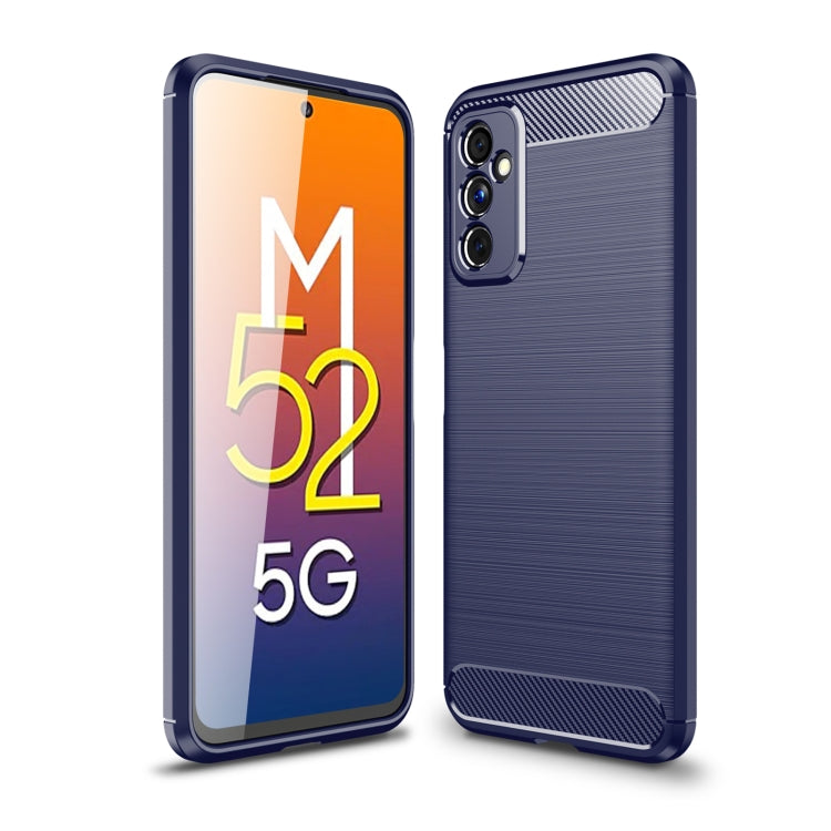 Custodia per telefono TPU in fibra di carbonio con trama spazzolata, For Samsung Galaxy A13 5G, For Samsung Galaxy M52 5G