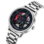 SANDA 1062 Orologio al quarzo da uomo con cinturino in acciaio con quadrante girevole a 360 gradi, 1062 Steel Strap