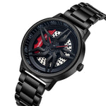 SANDA 1062 Orologio al quarzo da uomo con cinturino in acciaio con quadrante girevole a 360 gradi, 1062 Steel Strap