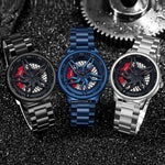 SANDA 1062 Orologio al quarzo da uomo con cinturino in acciaio con quadrante girevole a 360 gradi, 1062 Steel Strap