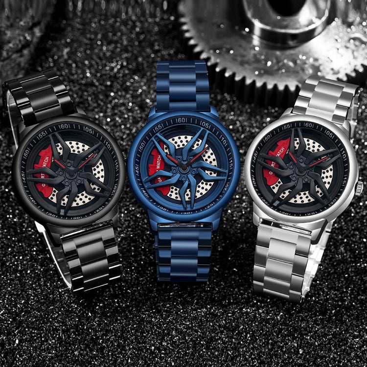 SANDA 1062 Orologio al quarzo da uomo con cinturino in acciaio con quadrante girevole a 360 gradi, 1062 Steel Strap