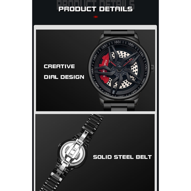 SANDA 1062 Orologio al quarzo da uomo con cinturino in acciaio con quadrante girevole a 360 gradi, 1062 Steel Strap