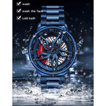 SANDA 1062 Orologio al quarzo da uomo con cinturino in acciaio con quadrante girevole a 360 gradi, 1062 Steel Strap