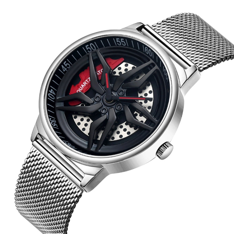 SANDA 1062 Orologio al quarzo da uomo con cinturino in maglia con quadrante girevole a 360 gradi, 1062 Mesh Strap