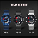 SANDA 1062 Orologio al quarzo da uomo con cinturino in maglia con quadrante girevole a 360 gradi, 1062 Mesh Strap