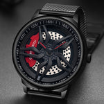 SANDA 1062 Orologio al quarzo da uomo con cinturino in maglia con quadrante girevole a 360 gradi, 1062 Mesh Strap