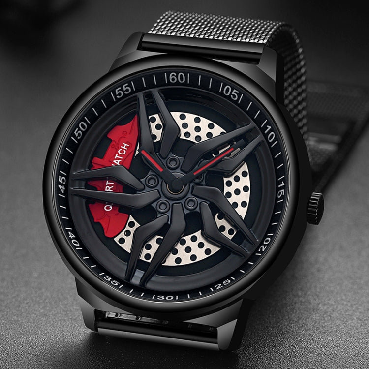 SANDA 1062 Orologio al quarzo da uomo con cinturino in maglia con quadrante girevole a 360 gradi, 1062 Mesh Strap