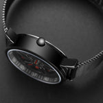 SANDA 1062 Orologio al quarzo da uomo con cinturino in maglia con quadrante girevole a 360 gradi, 1062 Mesh Strap