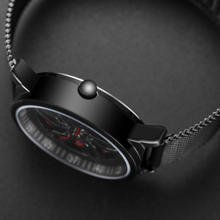 SANDA 1062 Orologio al quarzo da uomo con cinturino in maglia con quadrante girevole a 360 gradi, 1062 Mesh Strap