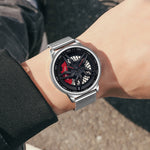 SANDA 1062 Orologio al quarzo da uomo con cinturino in maglia con quadrante girevole a 360 gradi, 1062 Mesh Strap