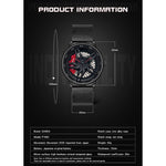 SANDA 1062 Orologio al quarzo da uomo con cinturino in maglia con quadrante girevole a 360 gradi, 1062 Mesh Strap